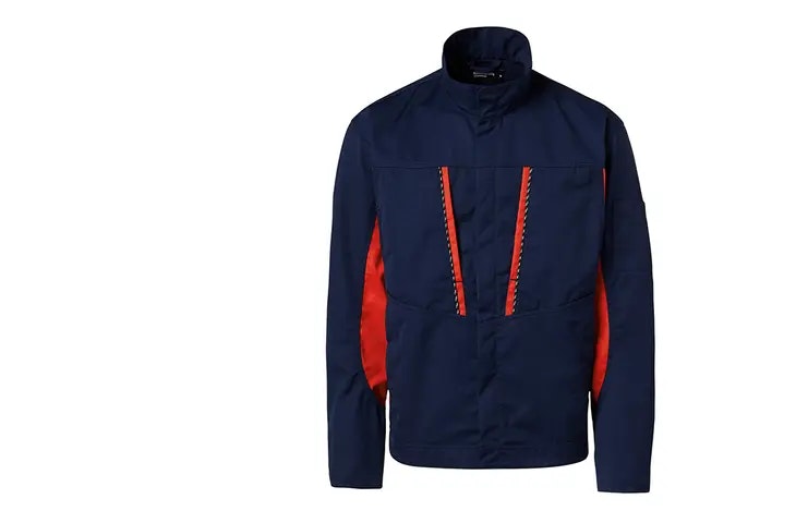 Motion virsjaka zila ar sarkaniem elementiem